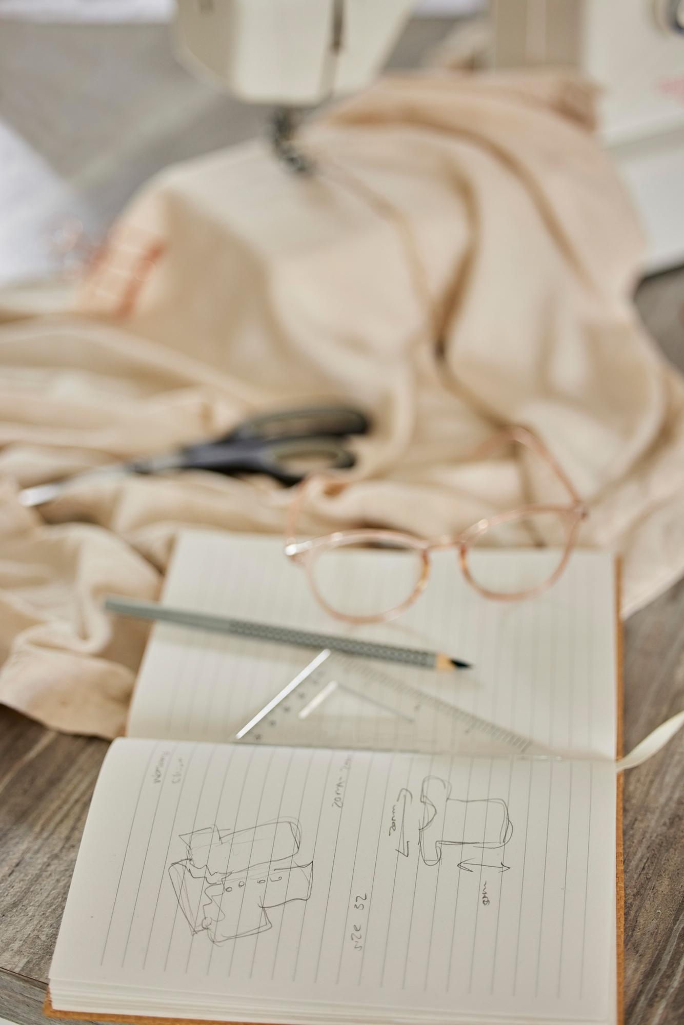 Design consultation sketches for embroidery